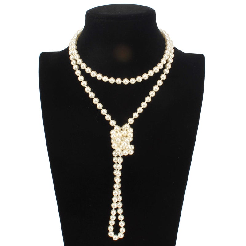 KOSMOS-LI Flapper Pearls 1920s Faux Pearls Pendants Stocking Stuffers Long Fake Pearls Necklace 58"(1piece) for Women Jewelry - Image 3